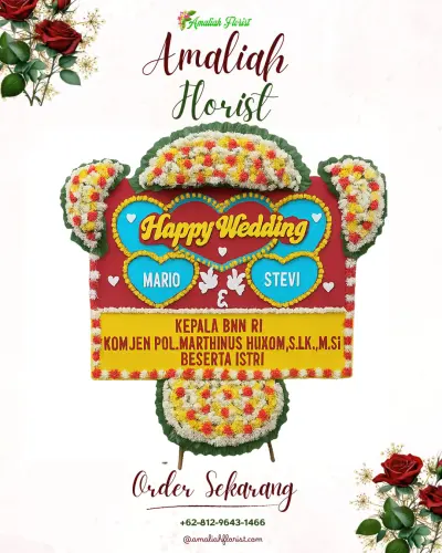 Karangan Papan Bunga Pernikahan di Sidokarto